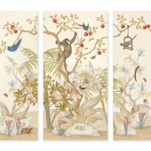 A Jungle Gathering, featuring jungle birds and flowers, perfect for any art collector.