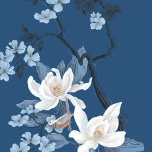 "Look-No-Feather"-Chinoiserie-Bird-Painting-by-Allison-Cosmos