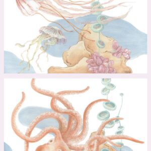 Jellyfish-and-Octopus-Paintings-Coastal-Art-by-Allison-Cosmos