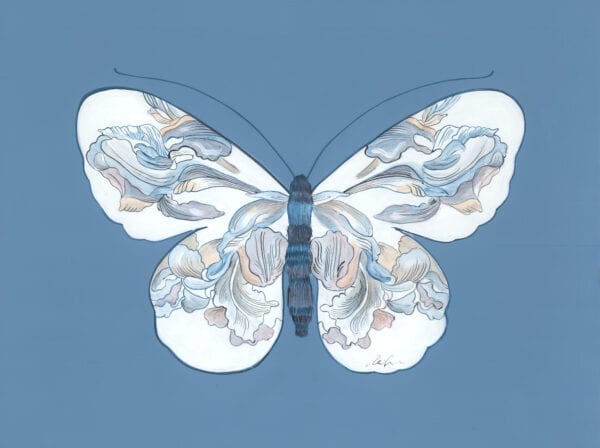 "The-Only-Way-to-Fly"-Chinoiserie-art-butterfly-painting-by-Allison-Cosmos