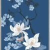 Look No Feather" Chinoiserie Bird Painting framed art print.