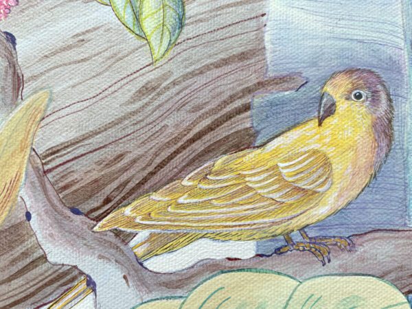 yellow-chinoiserie-bird-by-Allison-Cosmos