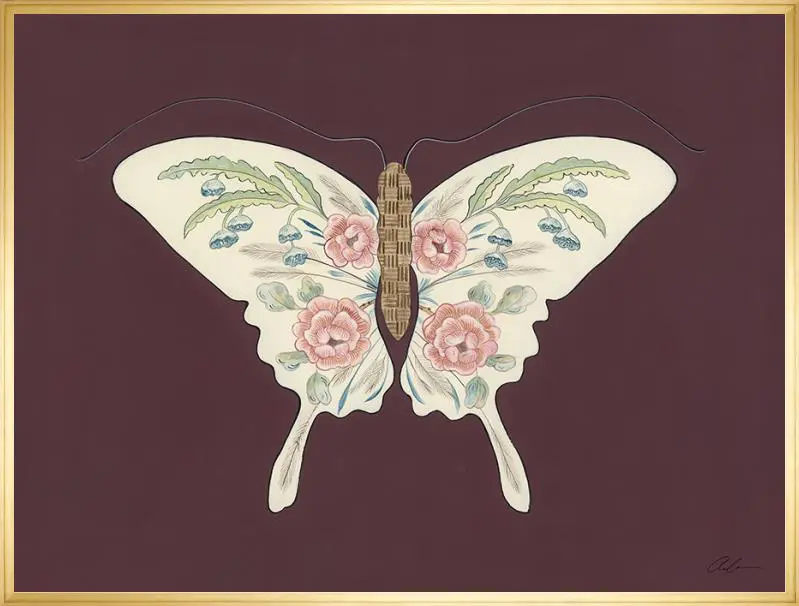social butterfly gold leaf gallery frame