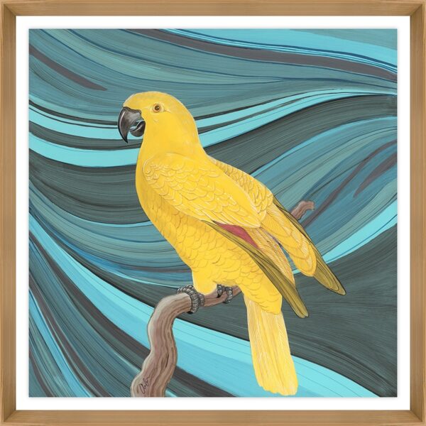 Gossip-swirl-yellow-parrot-art-painting-by-allison-cosmos