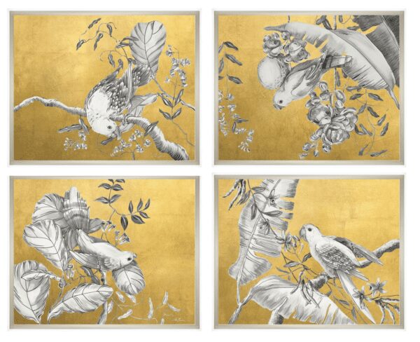 gold-parrot-art-prints-birds-by-Allison-Cosmos
