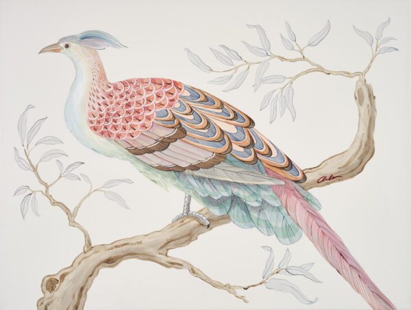 A-Pheasant-Experience-Chinoiserie-bird-painting-by-Allison-Cosmos