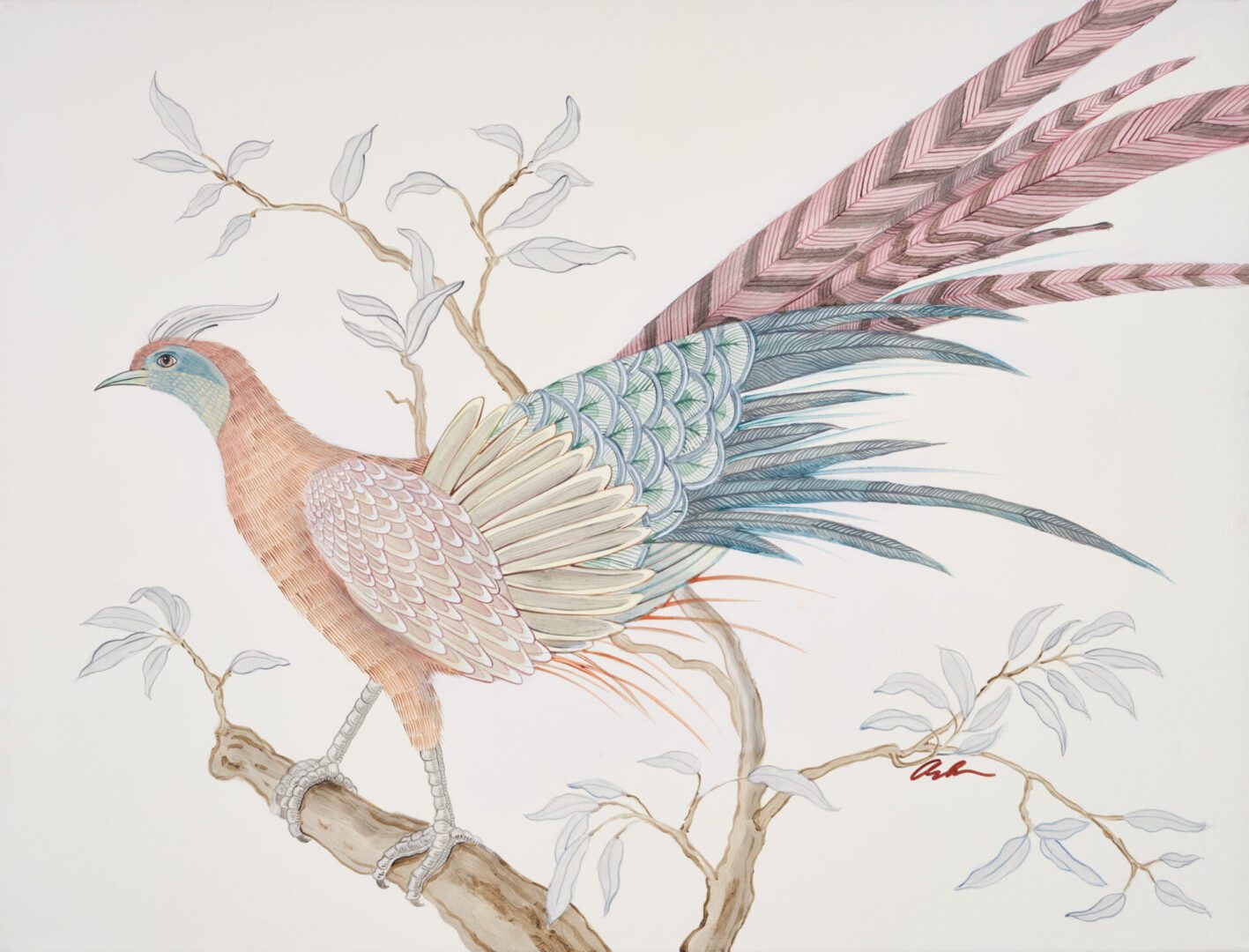 pheasant-day-chinoiserie-art-painting-by-Allison-Cosmos
