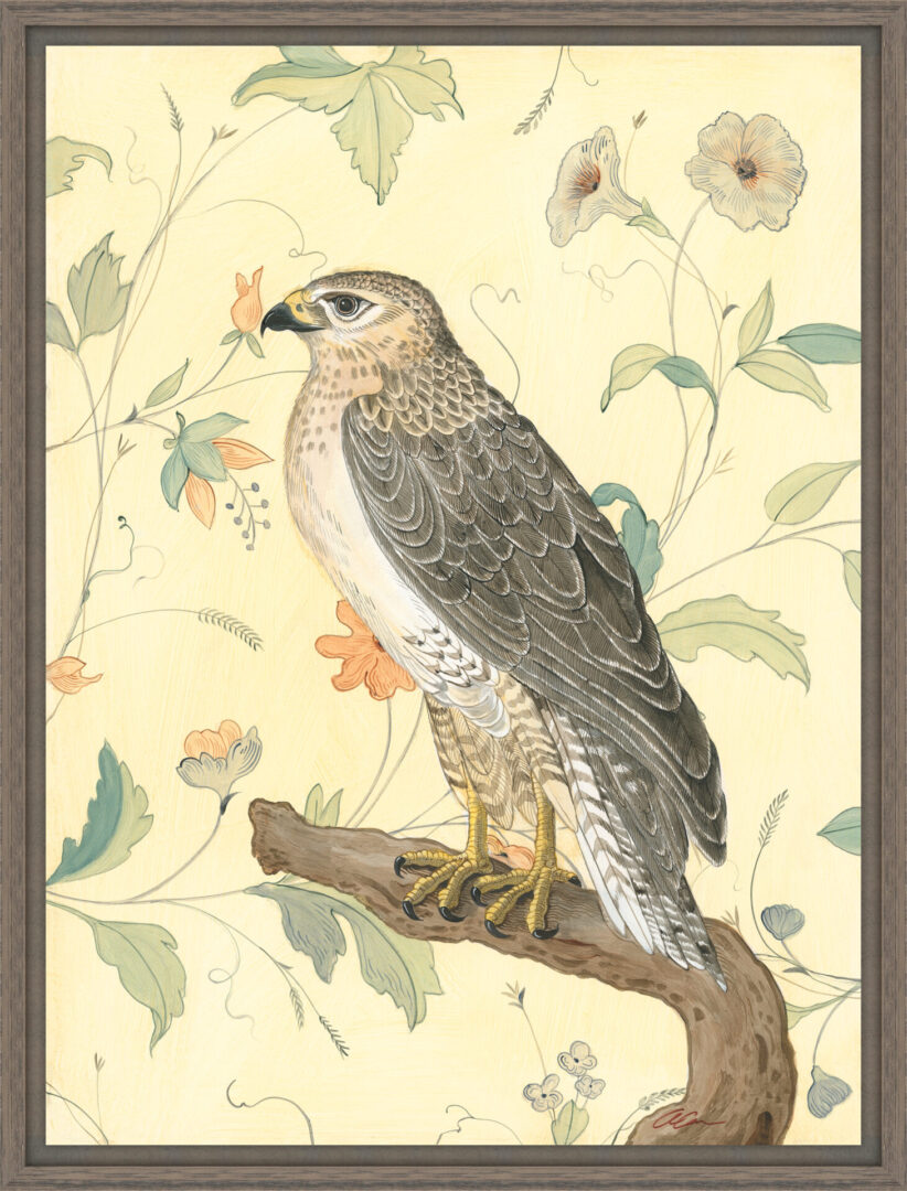 grand millennial-falcon-chinoiserie-art-print-by-Allison-Cosmos