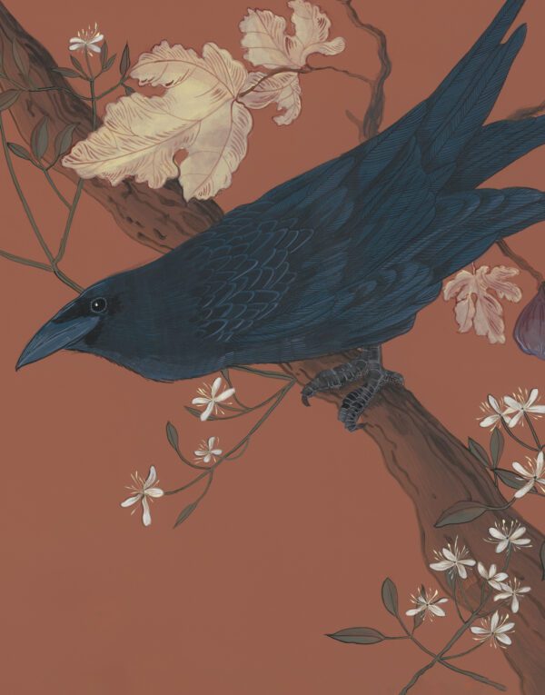 A-Raven-Review-Chinoiserie-ravens-crows-painting-by-Allison-Cosmos