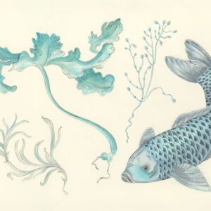 koi-fish-art-painting-chinoiserie-by-Allison-Cosmos