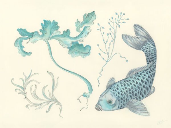 koi-fish-art-painting-chinoiserie-by-Allison-Cosmos