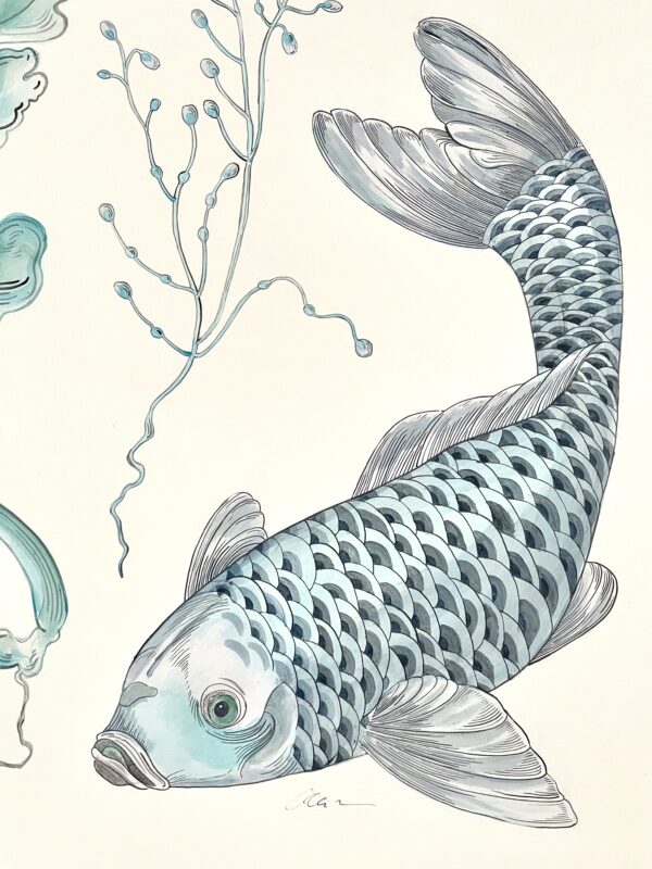 koi-fish-art-painting-Chinoiserie-by-Allison-Cosmos