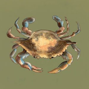 win-lose-claw-crab-art-painting-by-Allison-Cosmos