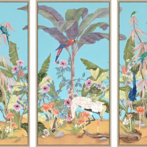 Palm-Beach-Paradise-Tropical-Coastal-Art-Triptych-Print-by-Allison-Cosmos