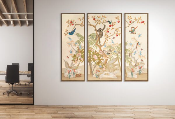 A-Jungle-Gathering-monkey-chinoiserie-art-by-Allison-Cosmos