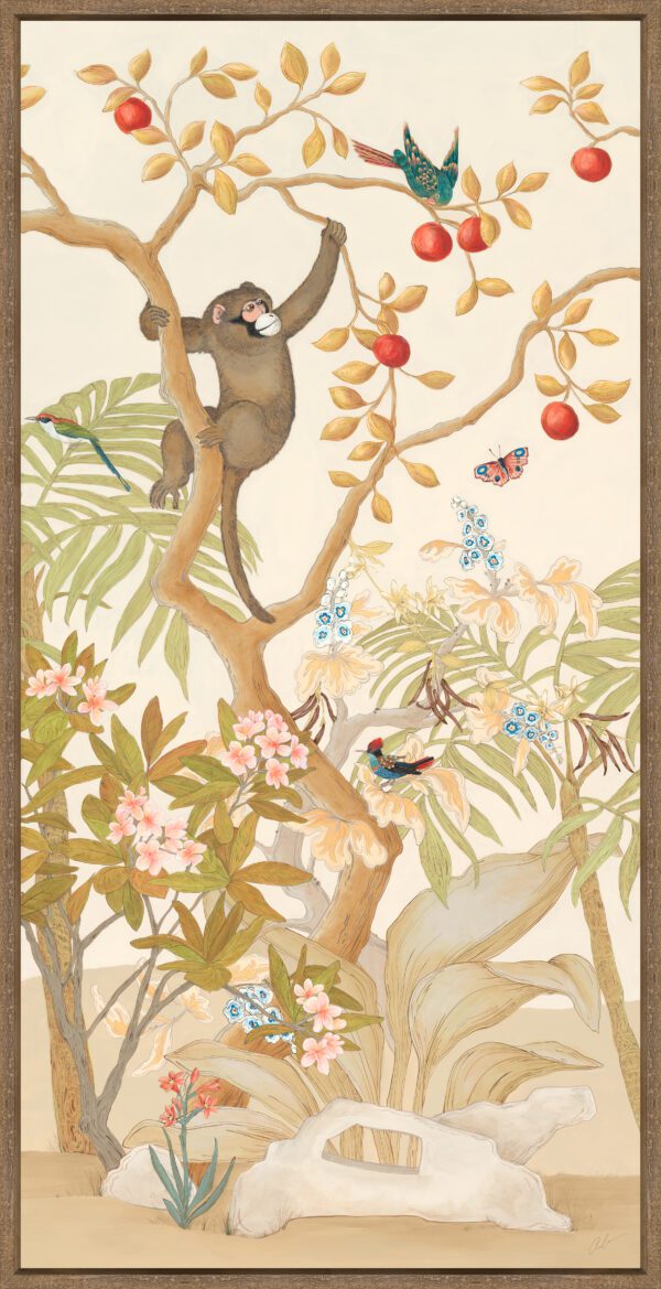 Jungle-Chinoiserie-monkey-birds-art-by-Allison-Cosmos