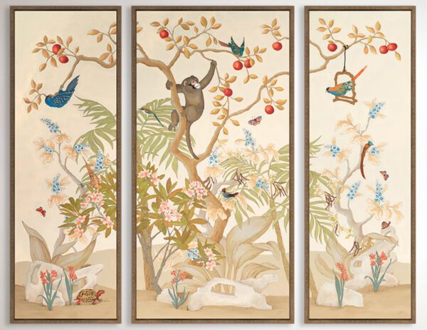 Jungle-Monkey-Chinoiserie-art-by-Allison-Cosmos