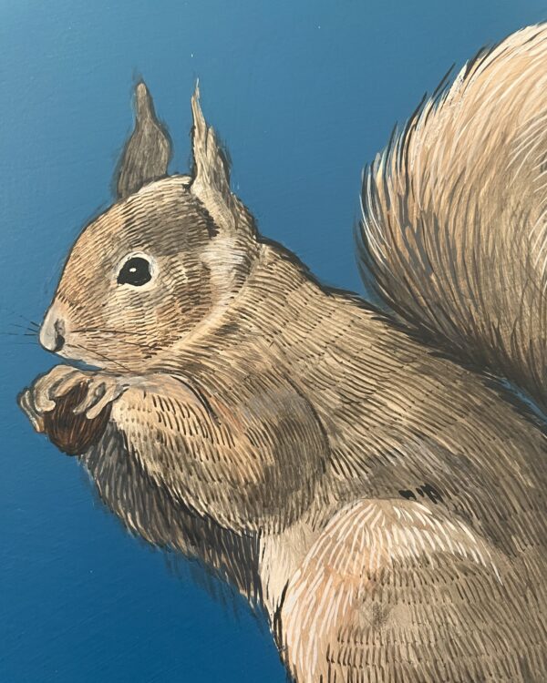 Squirrel-Nut-Today-Maybe-Tomorrow-art-painting-by-Allison-Cosmos