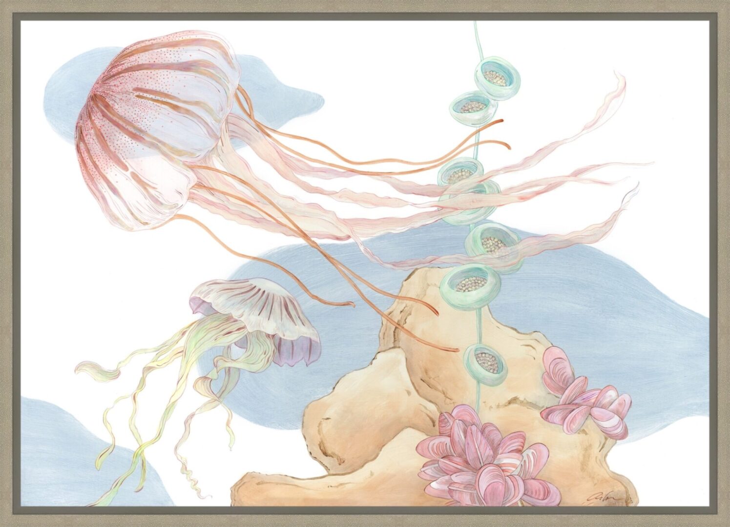 Don't-Be-Jelly-Jellyfish-painting-coastal-art-by-Allison-Cosmos