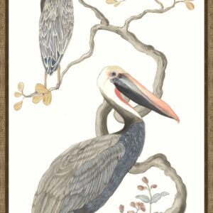 "Stand By Me" Chinoiserie pelican coastal art print