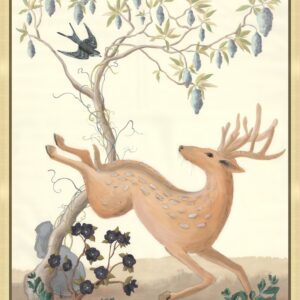 Deerly-Beloved-Deer-Stag-Forest-Chinoiserie-art-print-by-Allison-Cosmos