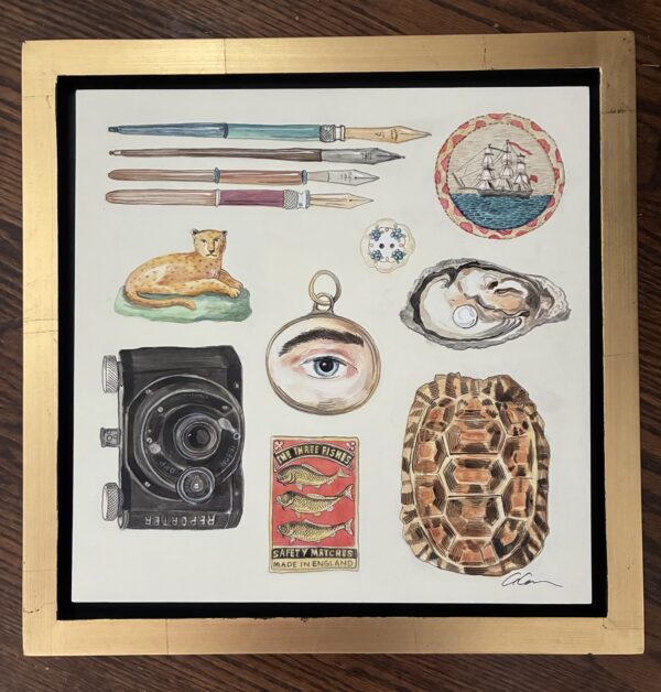 "Lost and Found" vintage antique curiosities collectibles painting - Image 2