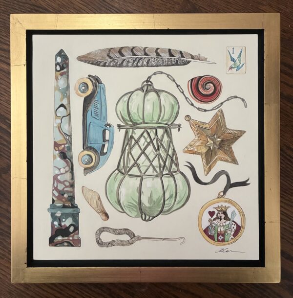 It's-all-antique-to-me-treasures-curiosities-art-painting-by-Allison-Cosmos