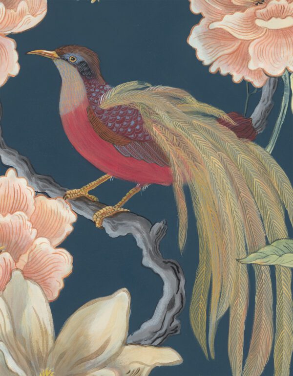 Mourning-Has-Broken-Blue-Chinoiserie peonies-magnolias-painting-by-Allison-Cosmos