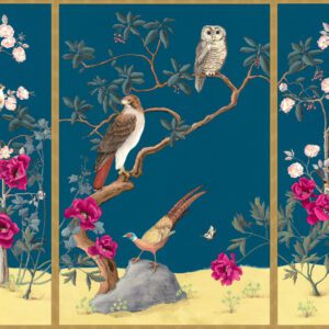 Once-Upon-A-Forest-Chinoiserie-Triptych-art-print-by-Allison-Cosmos