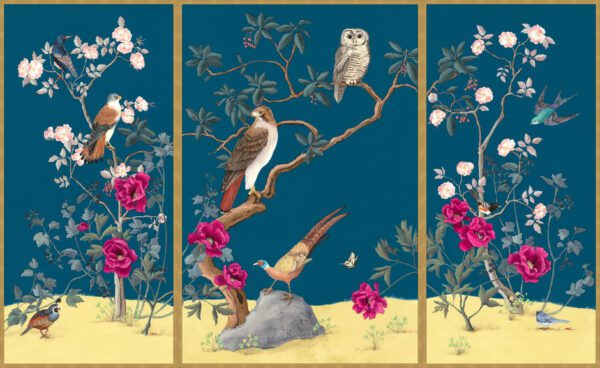 Once-Upon-A-Forest-Chinoiserie-Triptych-art-print-by-Allison-Cosmos