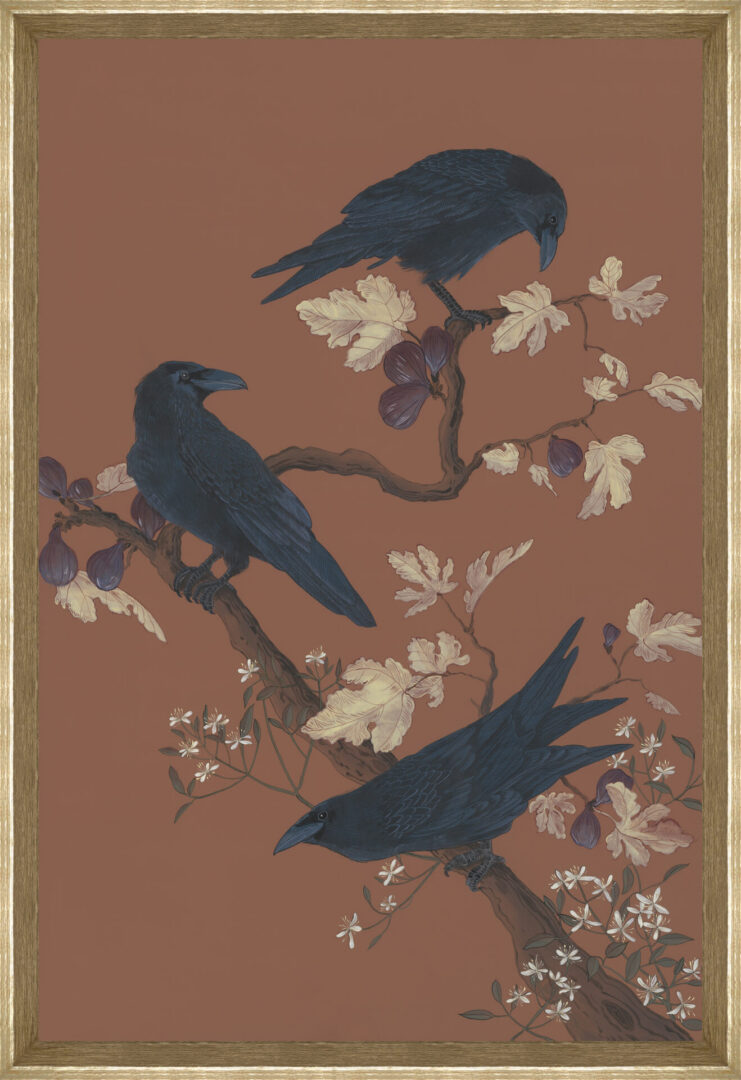 A-Raven-Review-ravens-Chinoiserie-art-print-by-Allison-Cosmos