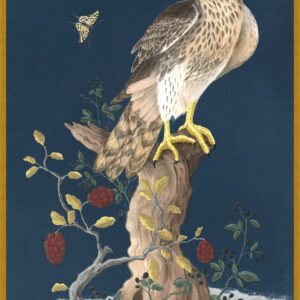Hawkward-Silence-Ferruginous-hawk-Chinoiserie-art-print-by-Allison-Cosmos