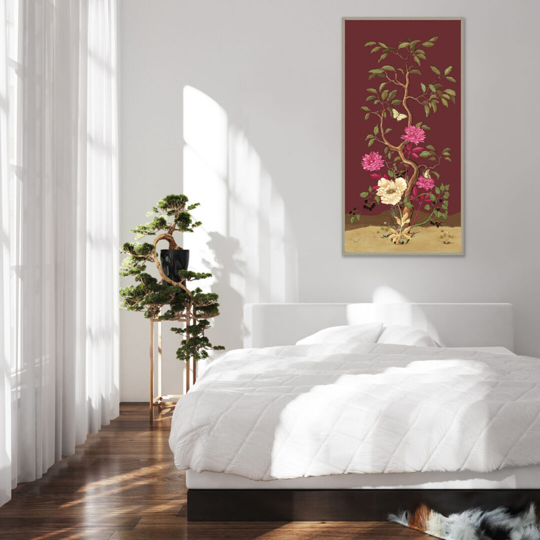 "Garden of Verses" Chinoiserie peonies art print - Image 7