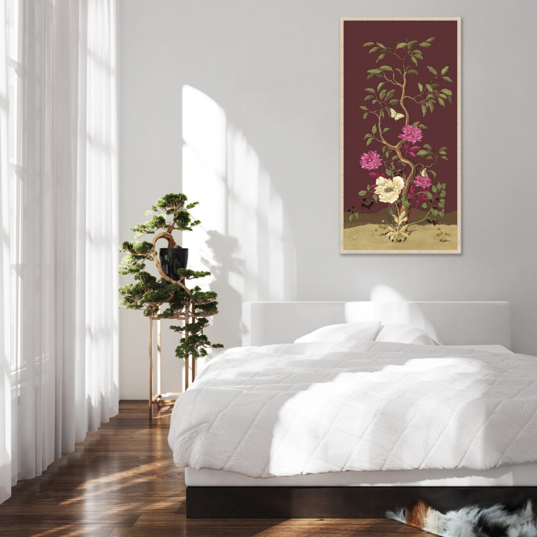 "Garden of Verses" Chinoiserie peonies art print - Image 5
