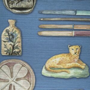 oh-for-kepsake-collectibles-curiosities-grasscloth-wallpaper-by-Allison-Cosmos