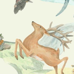 Deerly-Beloved-hunting-toile-wallpaper-by-Allison-Cosmos